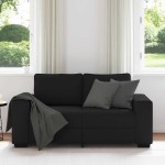 vidaXL Canapea cu 2 locuri, neagră, 120 cm, material textil