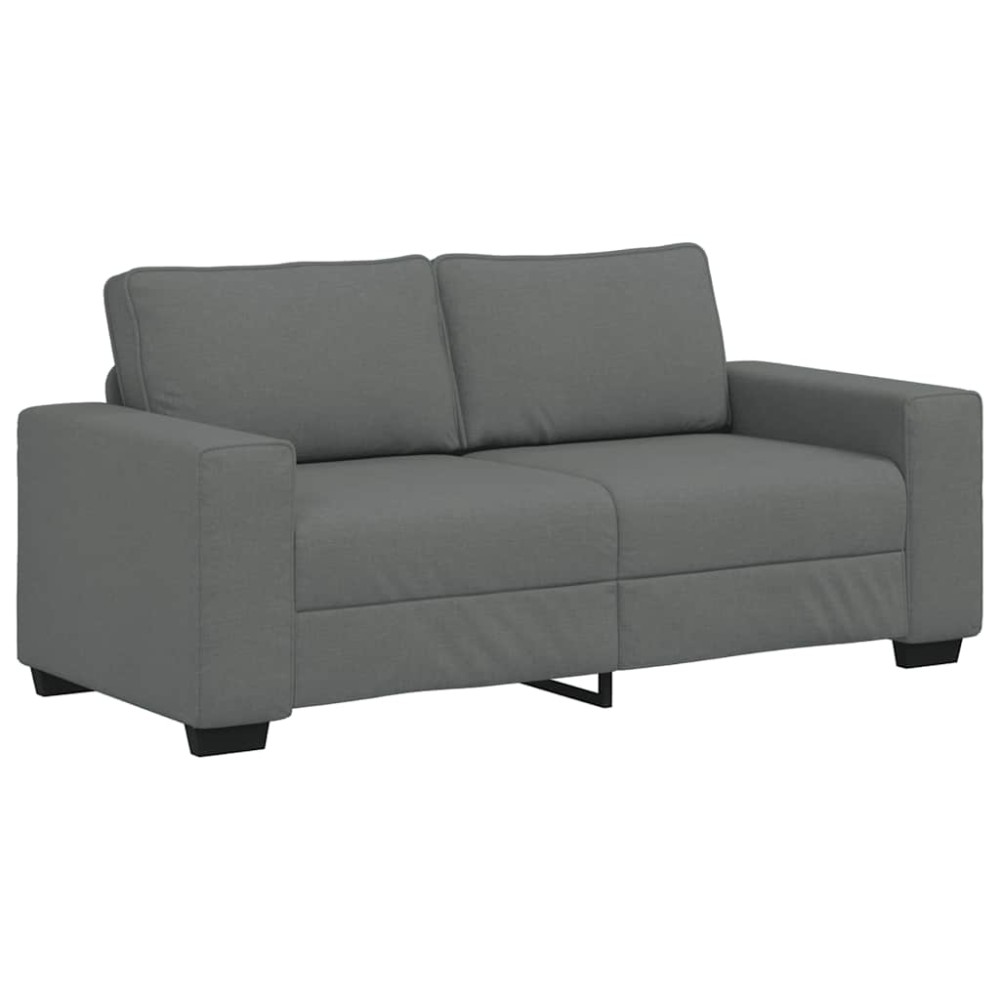 vidaXL Canapea cu 2 locuri, țesătură gri închis, 140 cm