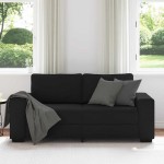 vidaXL Canapea cu 2 locuri negru 140 cm stofa