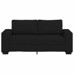 vidaXL Canapea cu 2 locuri negru 140 cm stofa