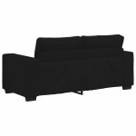 vidaXL Canapea cu 2 locuri negru 140 cm stofa