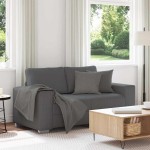 vidaXL Canapea lovesea gri închis 120 cm țesătură velur vidaXL Canapea lovesea gri închis 120 cm țesătură velur