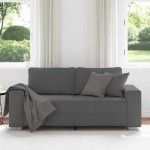 vidaXL Canapea de tip lovesea gri închis 140 cm țesătură velur