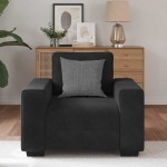 vidaXL Canapea scaun negru 60 cm catifea
