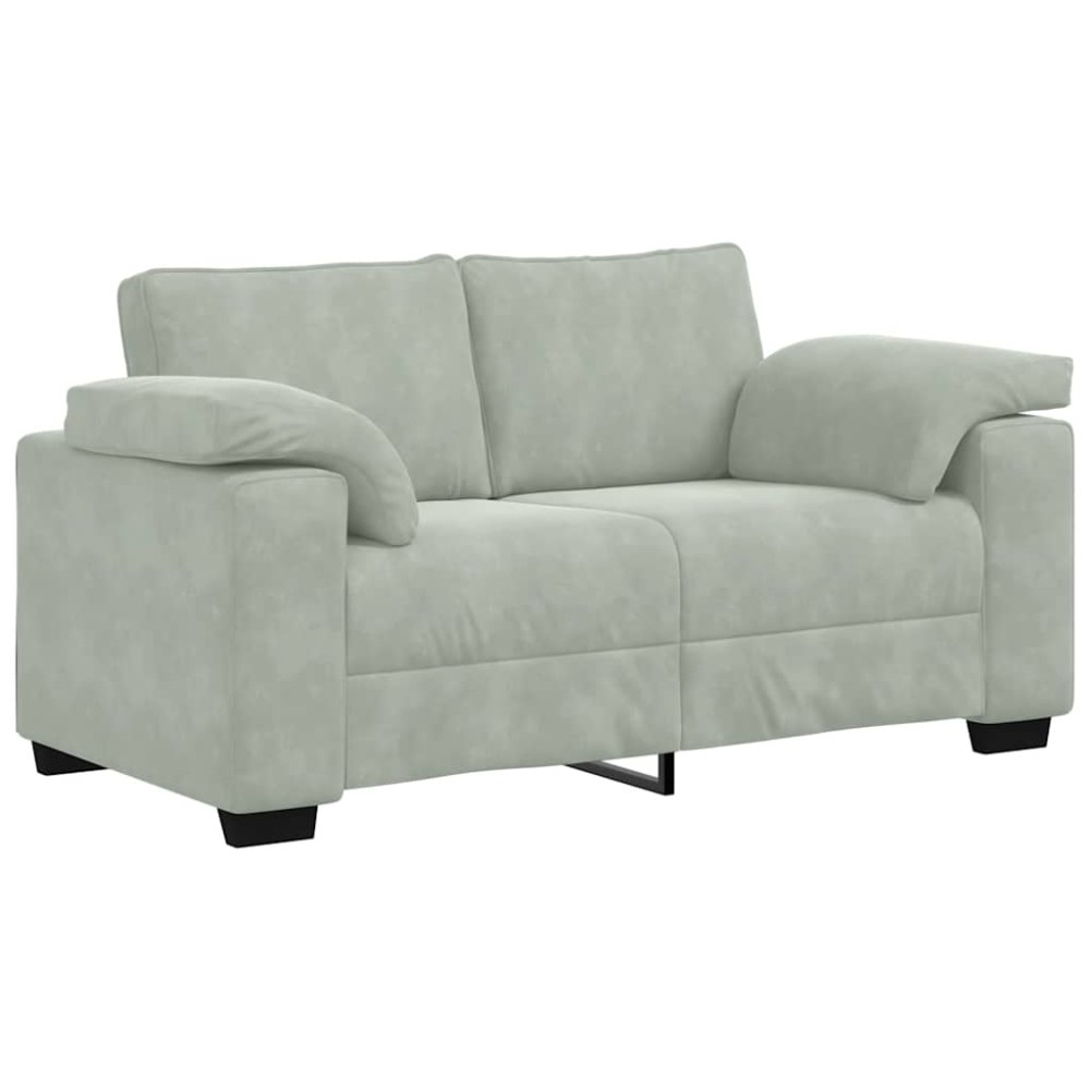 vidaXL Canapea lovesea gri deschis 120 cm catifea
