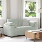 vidaXL Canapea lovesea gri deschis 120 cm catifea vidaXL Canapea lovesea gri deschis 120 cm catifea