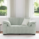 vidaXL Canapea lovesea gri deschis 120 cm catifea vidaXL Canapea lovesea gri deschis 120 cm catifea