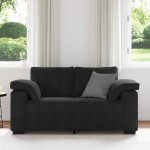 vidaXL Canapea loveseat neagră 120 cm catifea