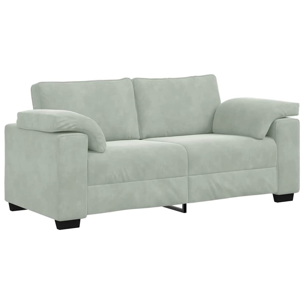vidaXL Canapea loveseat gri deschis 140 cm catifea