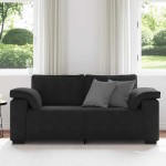 vidaXL Canapea loveseat neagră 140 cm catifea vidaXL Canapea loveseat neagră 140 cm catifea