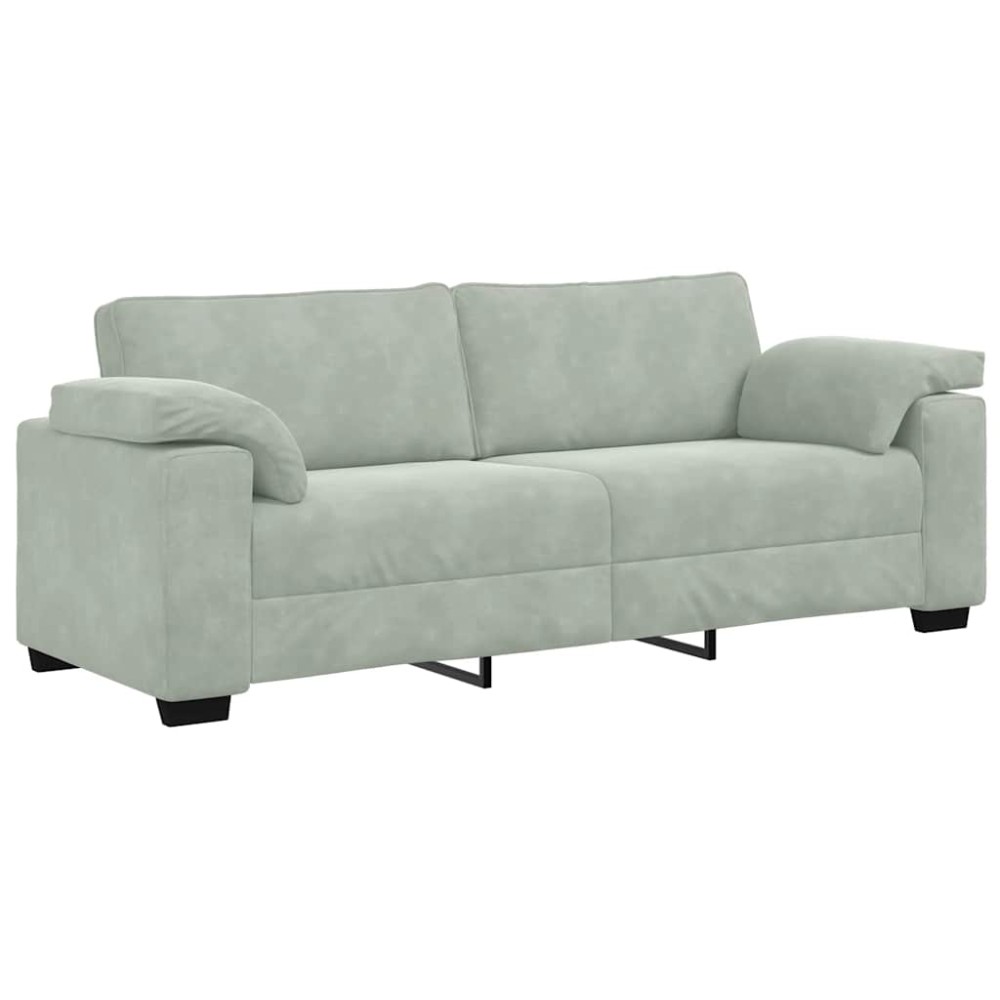 vidaXL Canapea cu 3 locuri gri deschis 178 cm catifea