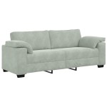 vidaXL Canapea cu 3 locuri gri deschis 178 cm catifea vidaXL Canapea cu 3 locuri gri deschis 178 cm catifea