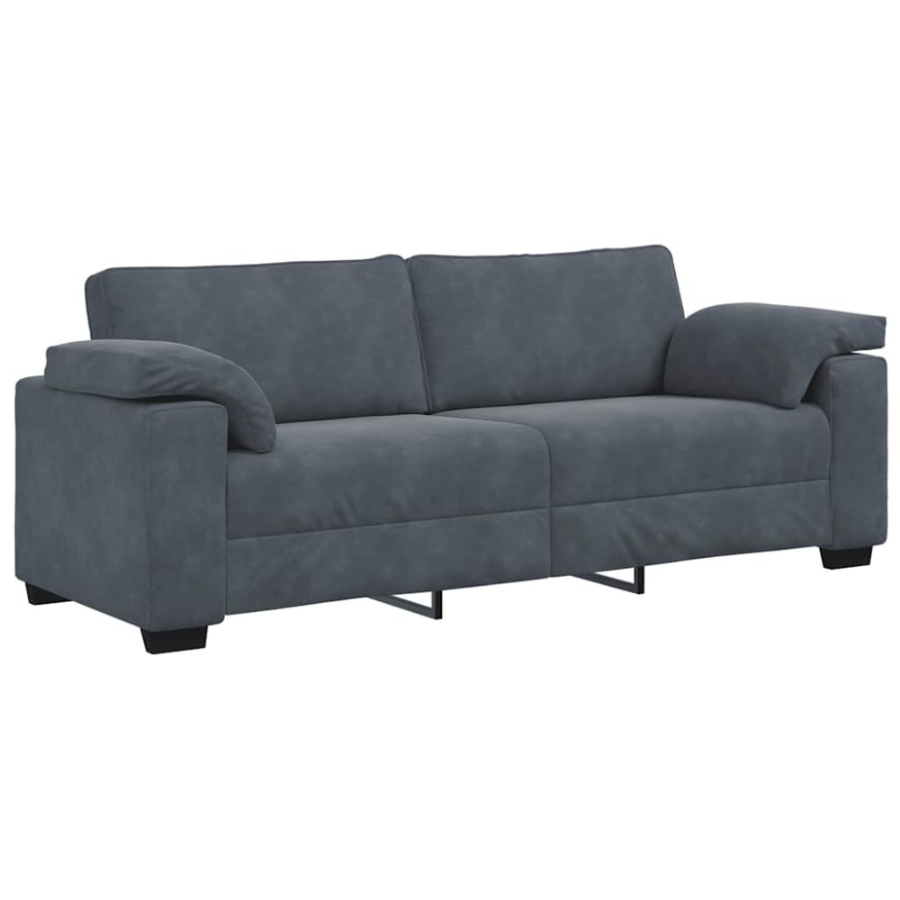 vidaXL Canapea cu 3 locuri gri închis 178 cm catifea