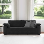 vidaXL Canapea cu 3 locuri neagră 178 cm catifea vidaXL Canapea cu 3 locuri neagră 178 cm catifea