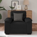vidaXL Canapea Scaun Negru 60 cm Tesatura