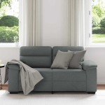 vidaXL Canapea cu 2 locuri, țesătură gri închis, 120 cm