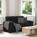 vidaXL Canapea cu 2 locuri, neagră, 120 cm, material textil vidaXL Canapea cu 2 locuri, neagră, 120 cm, material textil