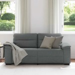 vidaXL Canapea cu 2 locuri, țesătură gri închis, 140 cm