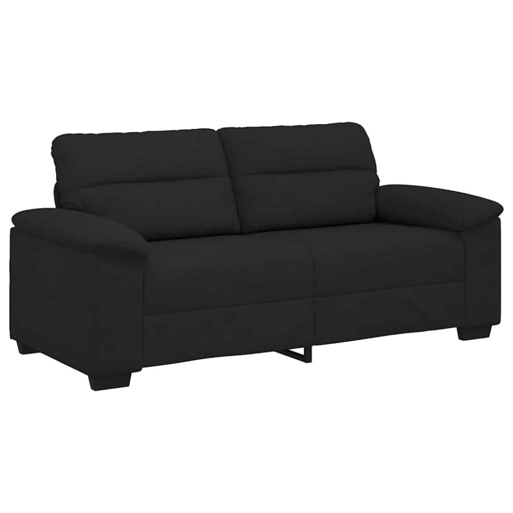 vidaXL Canapea cu 2 locuri negru 140 cm stofa