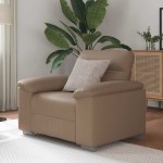 vidaXL Canapea Scaun Cappuccino 60 cm piele artificială vidaXL Canapea Scaun Cappuccino 60 cm piele artificială