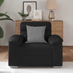 vidaXL Canapea scaun negru 60 cm piele artificială