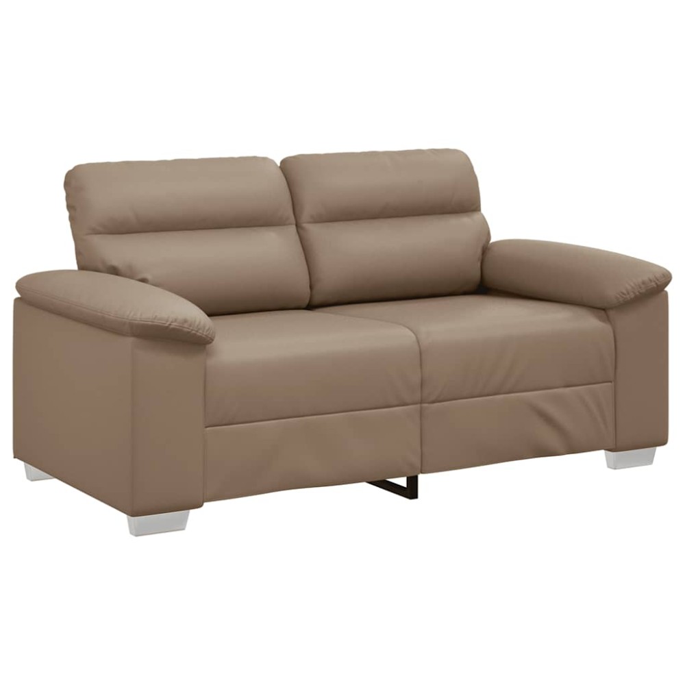 vidaXL Canapea cu 2 locuri, cappuccino, 120 cm, piele ecologică