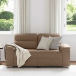 vidaXL Canapea cu 2 locuri, cappuccino, 120 cm, piele ecologică