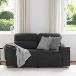 vidaXL Canapea cu 2 locuri, negru, 120 cm, piele ecologică