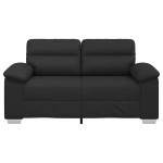 vidaXL Canapea cu 2 locuri, negru, 120 cm, piele ecologică