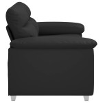 vidaXL Canapea cu 2 locuri, negru, 120 cm, piele ecologică