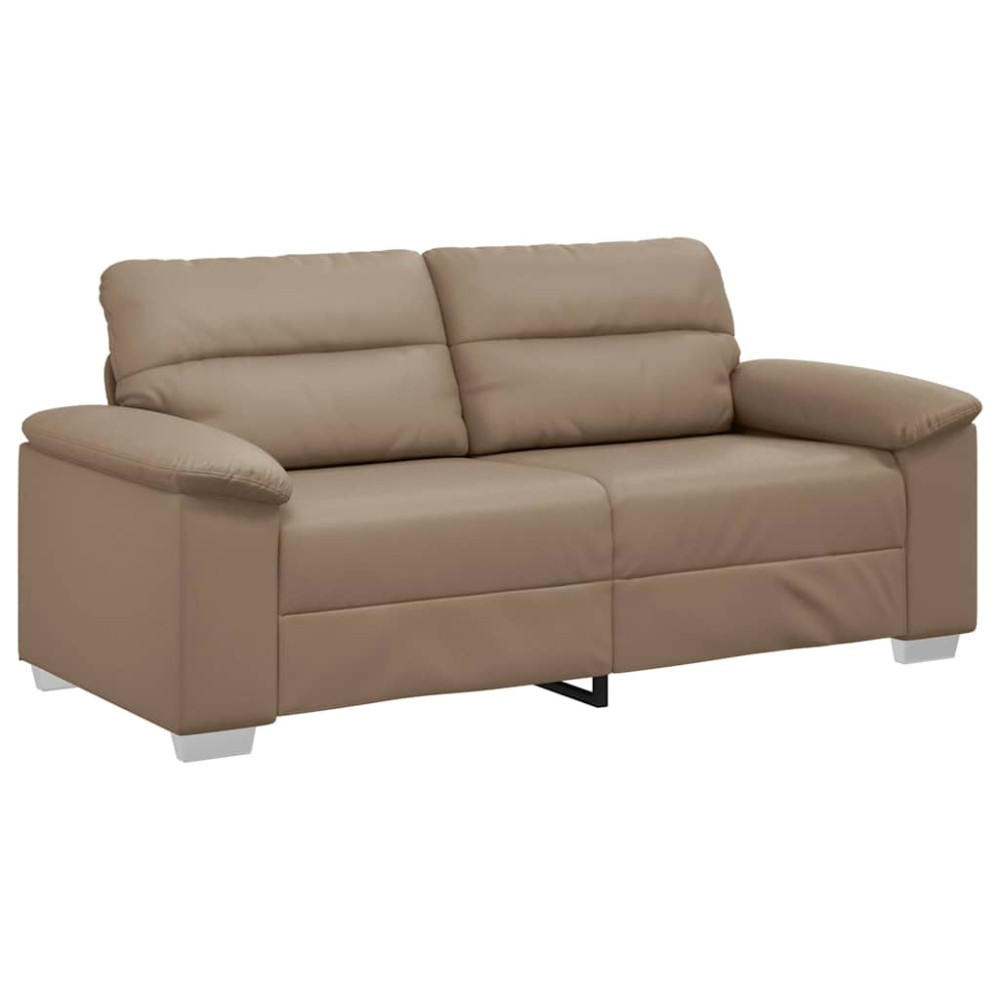vidaXL Canapea cu 2 locuri, cappuccino, 140 cm, piele ecologică