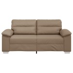 vidaXL Canapea cu 2 locuri, cappuccino, 140 cm, piele ecologică
