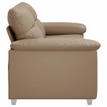 vidaXL Canapea cu 2 locuri, cappuccino, 140 cm, piele ecologică