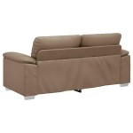 vidaXL Canapea cu 2 locuri, cappuccino, 140 cm, piele ecologică