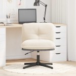vidaXL Scaun de birou pivotant, țesătură crem ondulată ca lână vidaXL Scaun de birou pivotant, țesătură crem ondulată ca lână