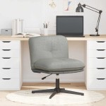 vidaXL Scaun de birou pivotant, gri deschis, material textil vidaXL Scaun de birou pivotant, gri deschis, material textil
