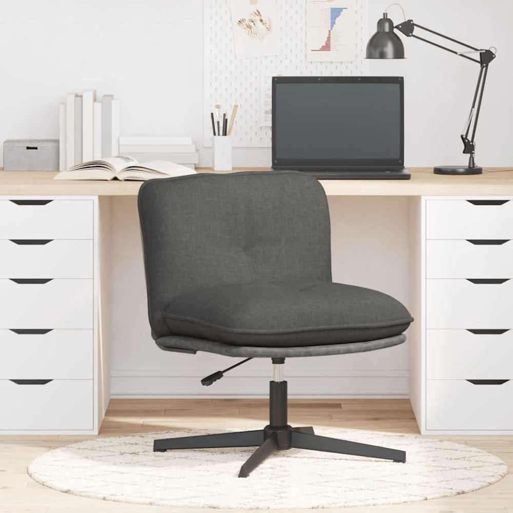 vidaXL Scaun de birou pivotant, gri închis, material textil