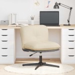 vidaXL Scaun de birou pivotant, crem, material textil vidaXL Scaun de birou pivotant, crem, material textil