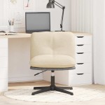 vidaXL Scaun de birou pivotant, crem, material textil vidaXL Scaun de birou pivotant, crem, material textil