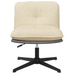 vidaXL Scaun de birou pivotant, crem, material textil vidaXL Scaun de birou pivotant, crem, material textil