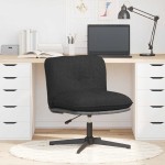 vidaXL Scaun de birou pivotant, negru, material textil vidaXL Scaun de birou pivotant, negru, material textil