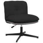 vidaXL Scaun de birou pivotant, negru, material textil vidaXL Scaun de birou pivotant, negru, material textil