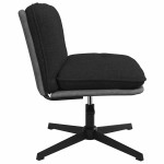 vidaXL Scaun de birou pivotant, negru, material textil vidaXL Scaun de birou pivotant, negru, material textil