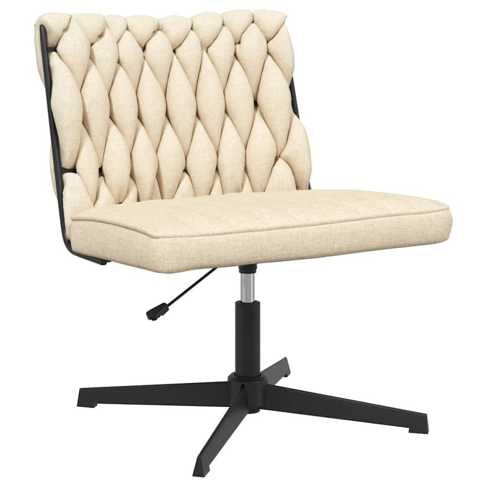 vidaXL Scaun de birou pivotant, crem, material textil
