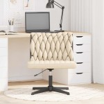 vidaXL Scaun de birou pivotant, crem, material textil vidaXL Scaun de birou pivotant, crem, material textil