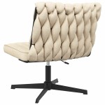 vidaXL Scaun de birou pivotant, crem, material textil vidaXL Scaun de birou pivotant, crem, material textil