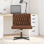 vidaXL Scaun de birou pivotant, maro, material textil vidaXL Scaun de birou pivotant, maro, material textil