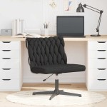 vidaXL Scaun de birou pivotant, negru, material textil vidaXL Scaun de birou pivotant, negru, material textil