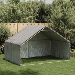 vidaXL Cușcă pentru câini de exterior cu capac 3x2x1,9 m, oțel galvanizat