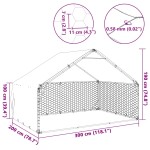 vidaXL Cușcă pentru câini de exterior cu capac 3x2x1,9 m, oțel galvanizat